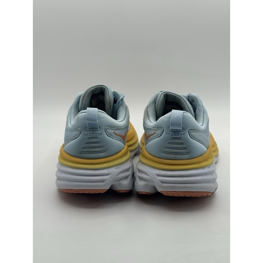 Hoka Women's Running One One Bondi 8 Running Shoe 9 B Summer Song Blue Yellow - Picture 4 of 14